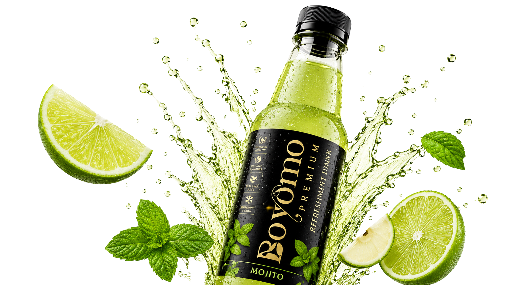 Boyomo Bottle with Lime Splash